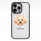 Malti Poo Personalised iPhone 13 Pro Black Impact Case on Silver phone