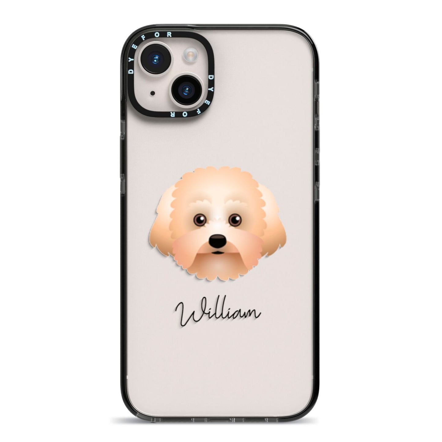 Malti Poo Personalised iPhone 14 Plus Black Impact Case on Silver phone