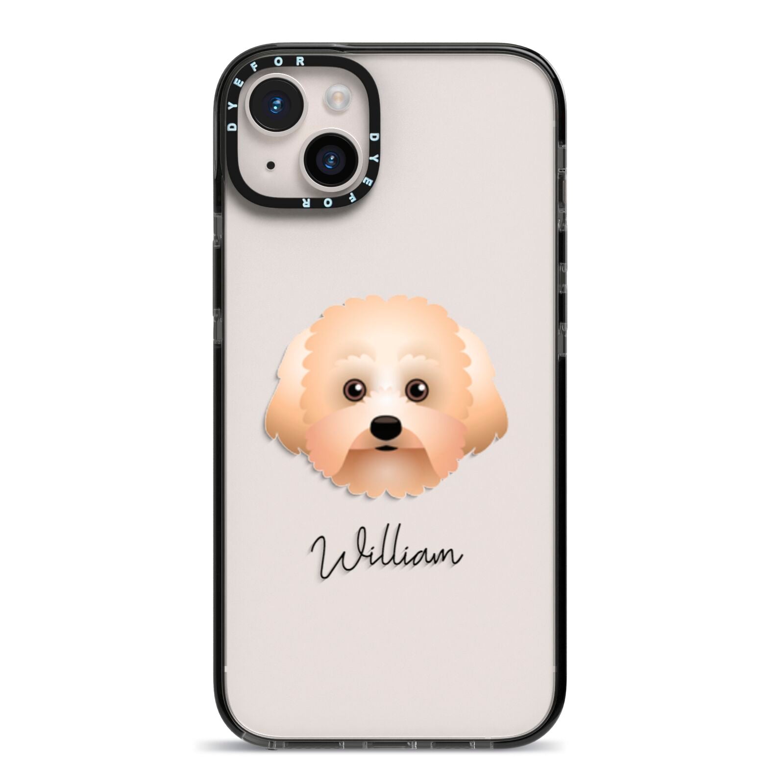 Malti Poo Personalised iPhone 14 Plus Black Impact Case on Silver phone
