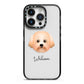 Malti Poo Personalised iPhone 14 Pro Black Impact Case on Silver phone