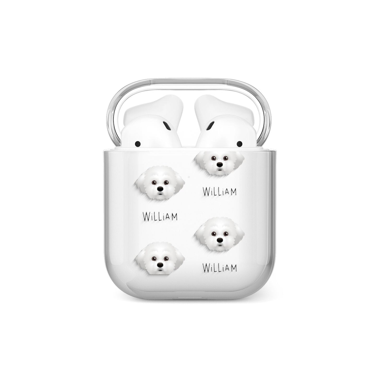 Maltichon Icon with Name AirPods Case