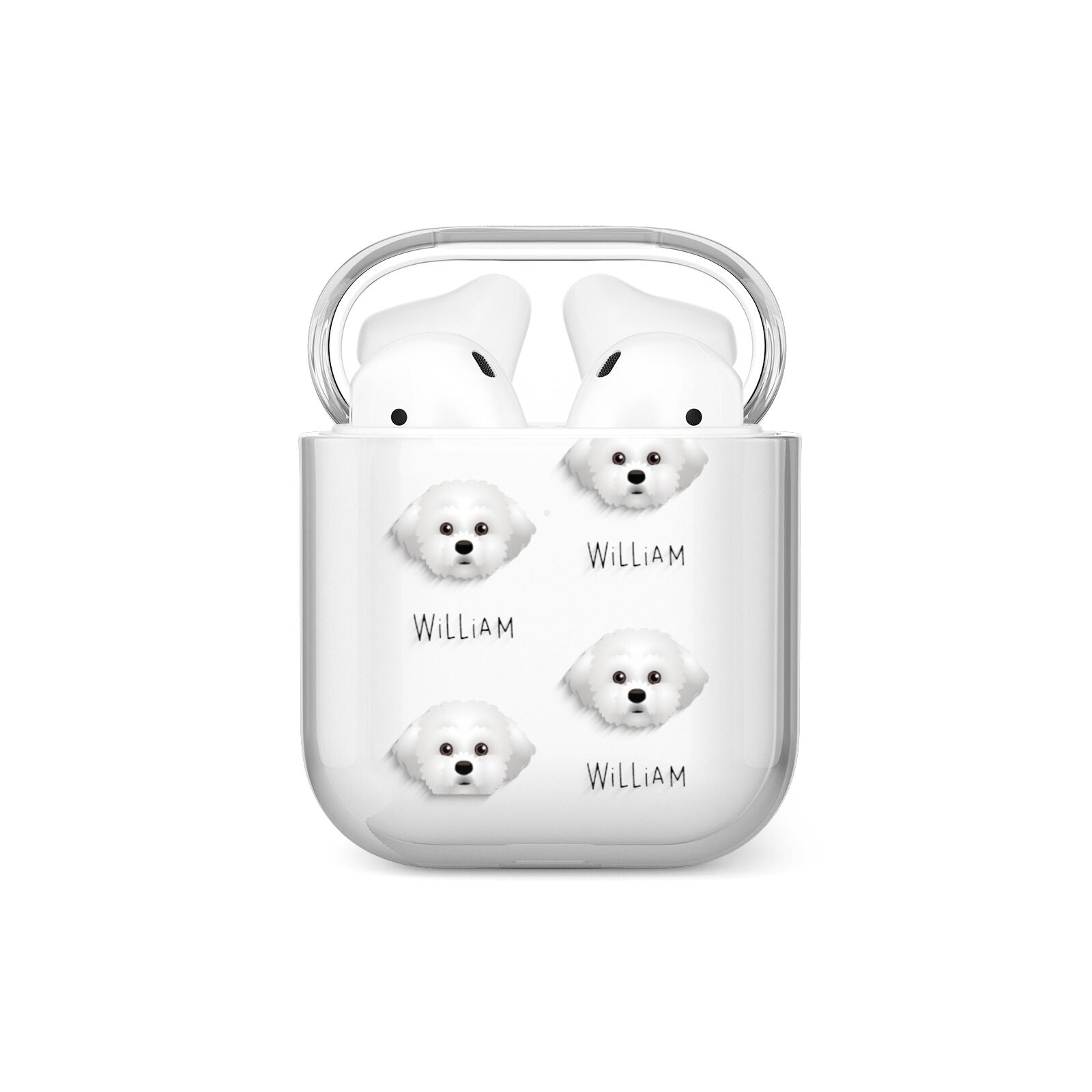 Maltichon Icon with Name AirPods Case