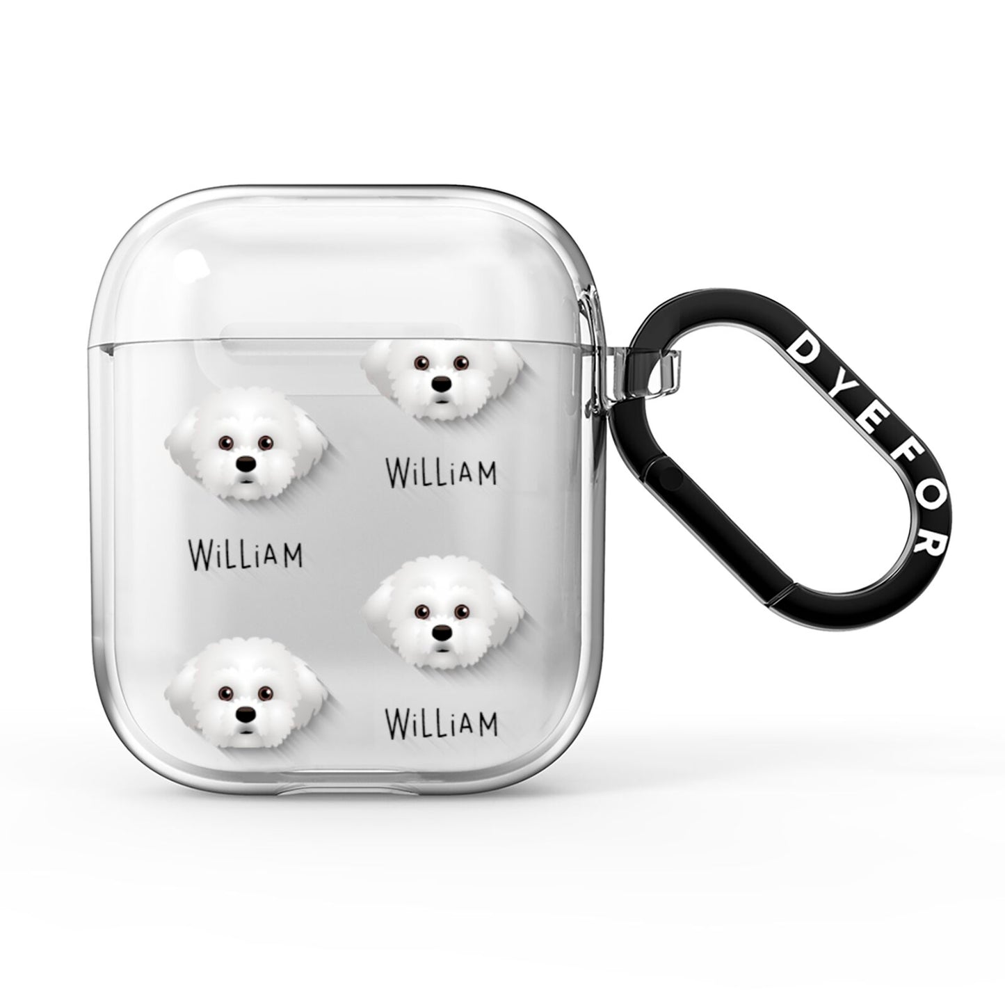 Maltichon Icon with Name AirPods Clear Case