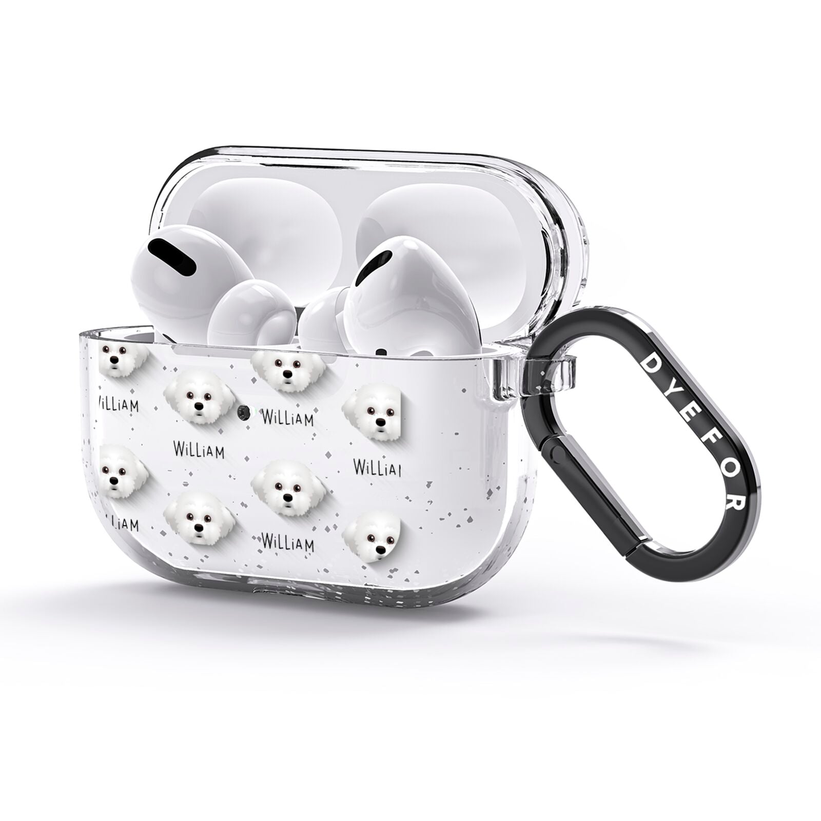 Maltichon Icon with Name AirPods Glitter Case 3rd Gen Side Image