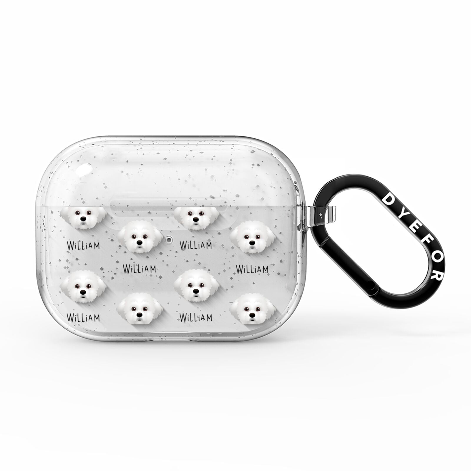 Maltichon Icon with Name AirPods Pro Glitter Case