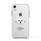 Maltichon Personalised Apple iPhone XR Impact Case White Edge on Silver Phone