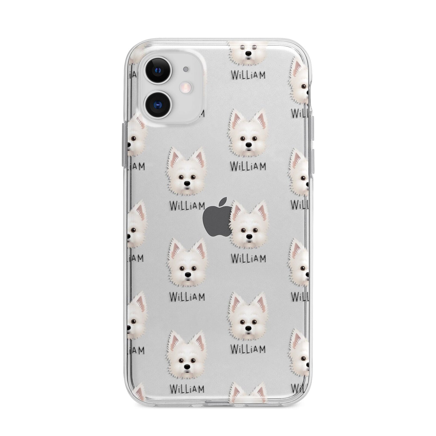 Maltipom Icon with Name Apple iPhone 11 in White with Bumper Case