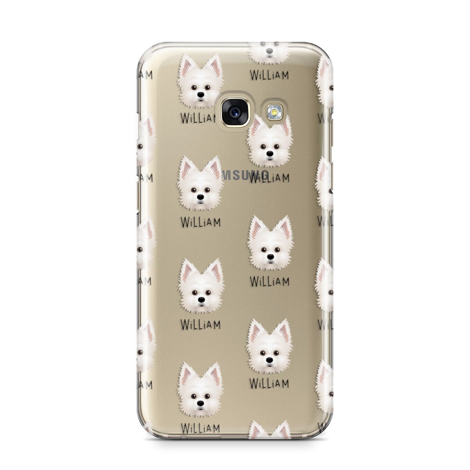 Maltipom Icon with Name Samsung Galaxy A3 2017 Case on gold phone