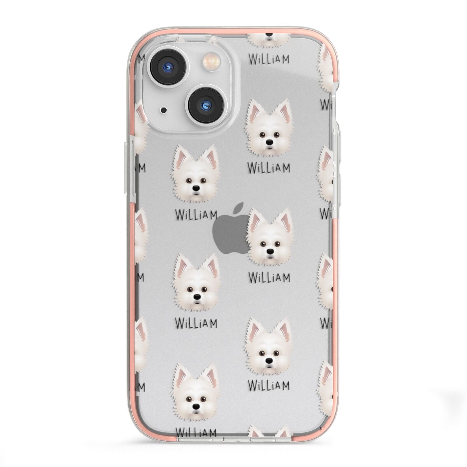Maltipom Icon with Name iPhone 13 Mini TPU Impact Case with Pink Edges