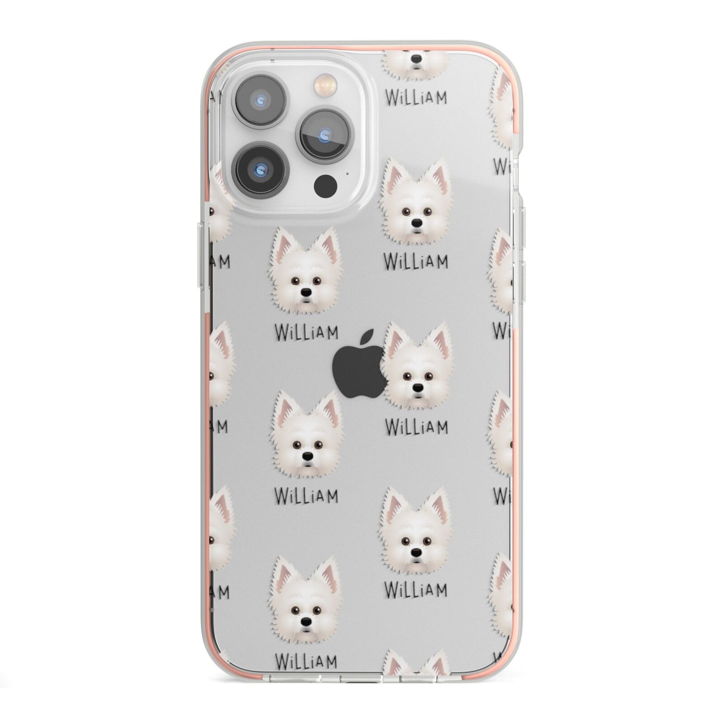 Maltipom Icon with Name iPhone 13 Pro Max TPU Impact Case with Pink Edges