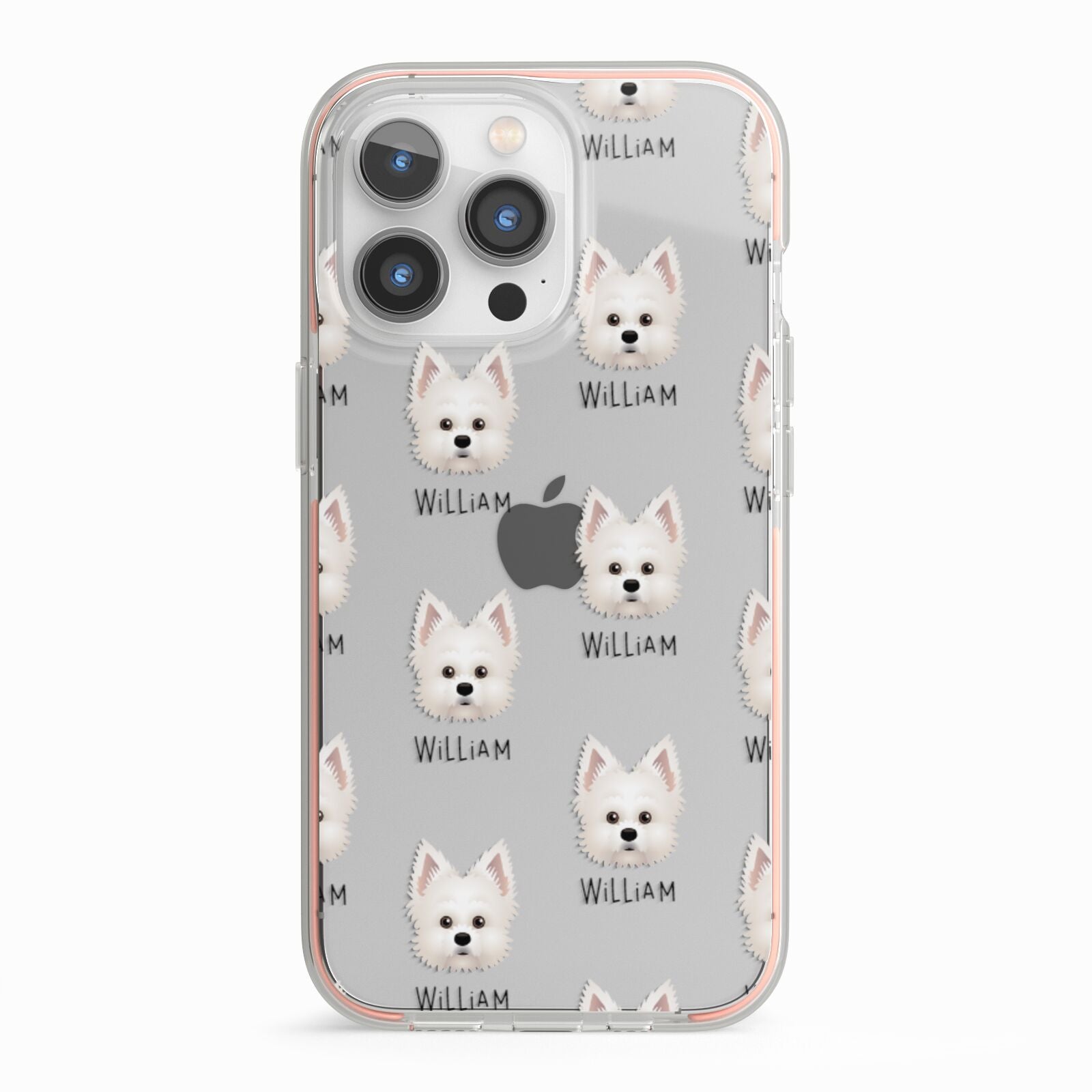 Maltipom Icon with Name iPhone 13 Pro TPU Impact Case with Pink Edges