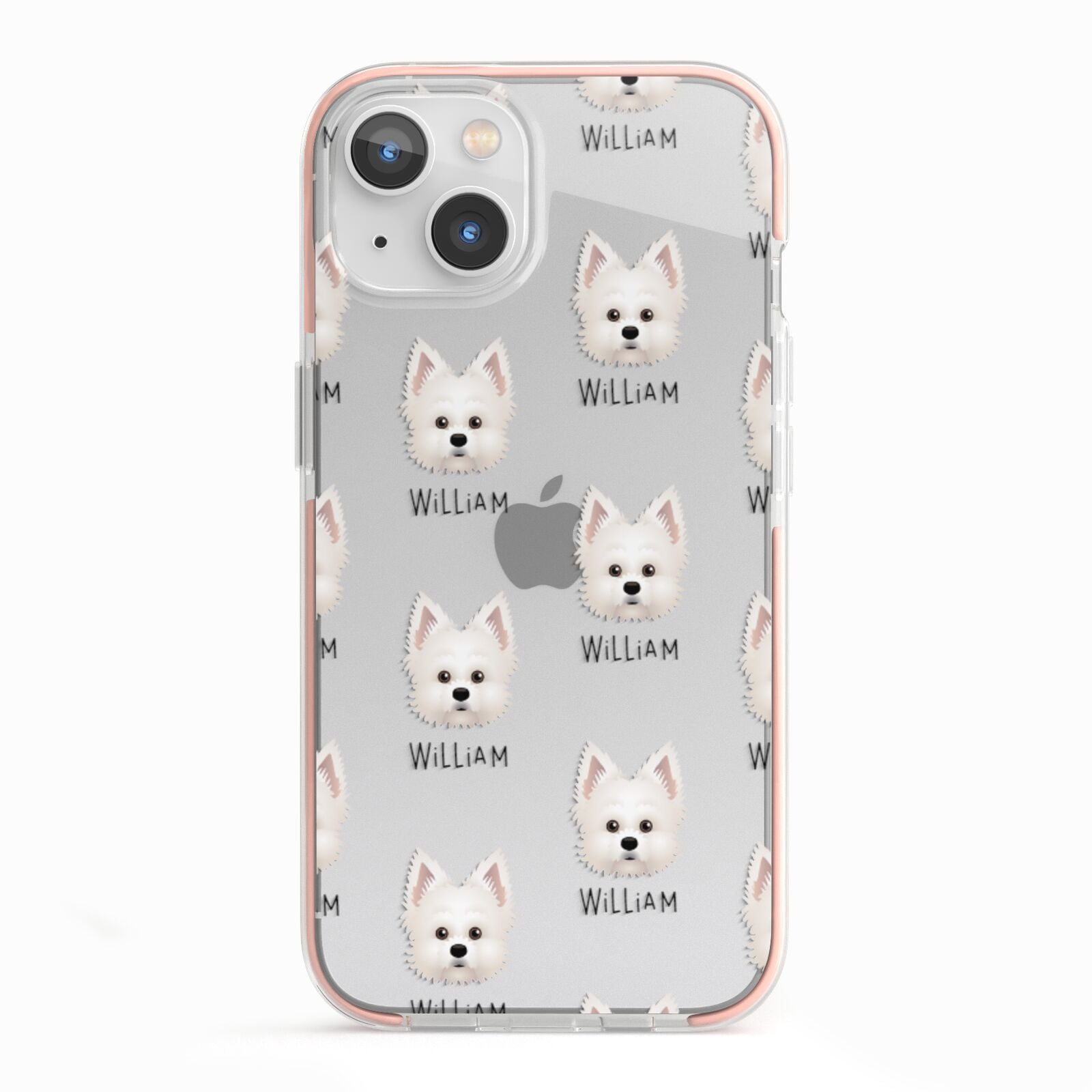Maltipom Icon with Name iPhone 13 TPU Impact Case with Pink Edges
