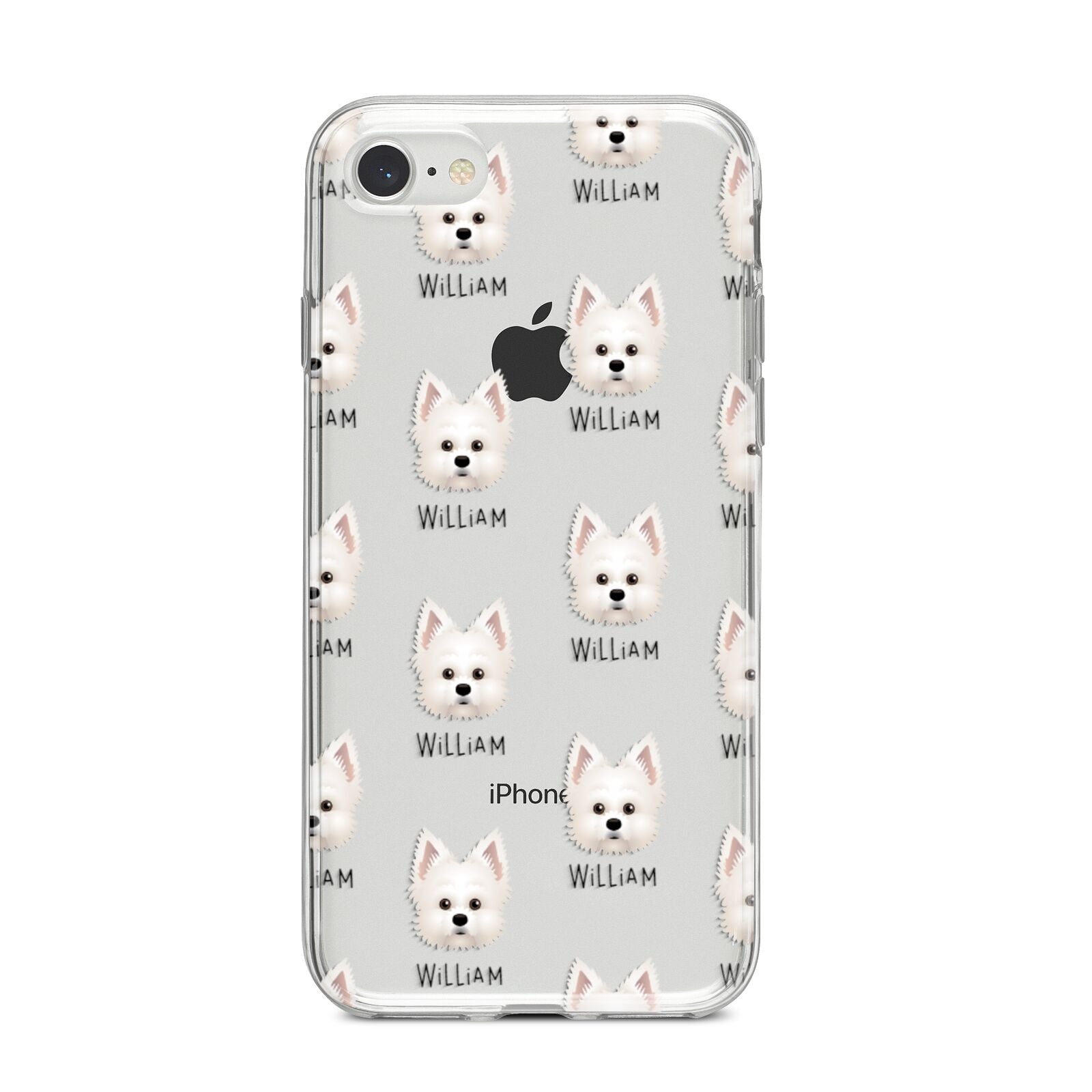 Maltipom Icon with Name iPhone 8 Bumper Case on Silver iPhone