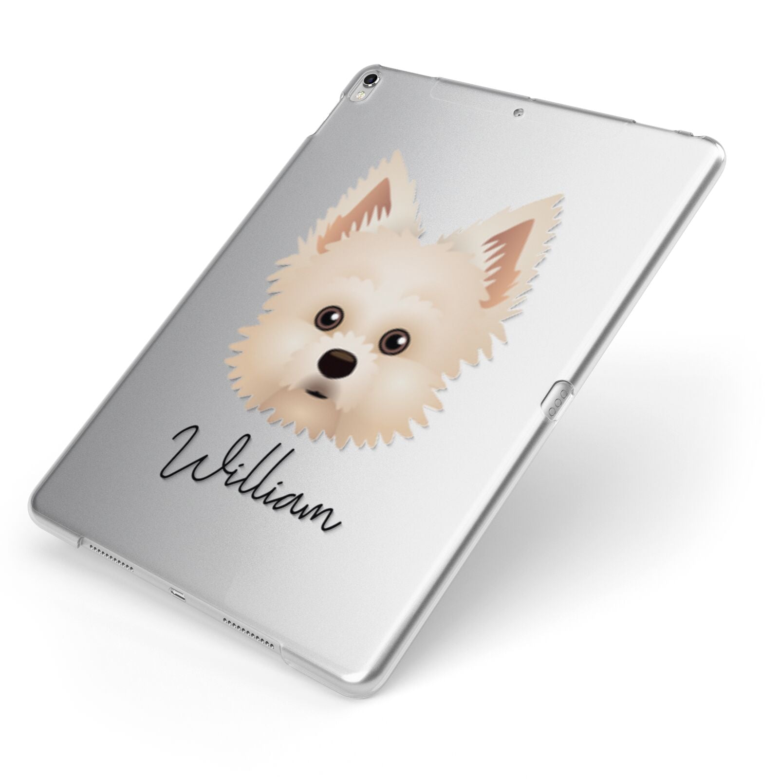 Maltipom Personalised Apple iPad Case on Silver iPad Side View