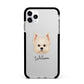 Maltipom Personalised Apple iPhone 11 Pro Max in Silver with Black Impact Case