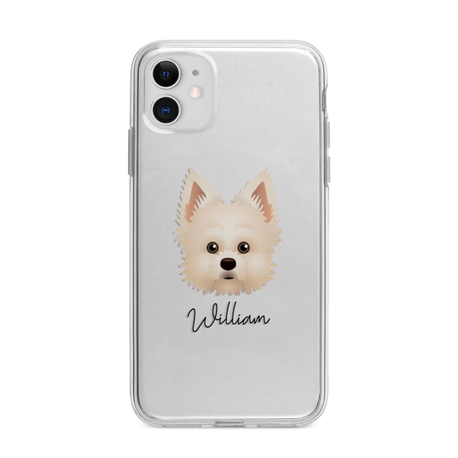 Maltipom Personalised Apple iPhone 11 in White with Bumper Case