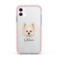 Maltipom Personalised Apple iPhone 11 in White with Pink Impact Case