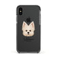 Maltipom Personalised Apple iPhone Xs Impact Case Black Edge on Black Phone