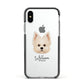 Maltipom Personalised Apple iPhone Xs Impact Case Black Edge on Silver Phone