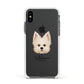 Maltipom Personalised Apple iPhone Xs Impact Case White Edge on Black Phone