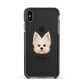 Maltipom Personalised Apple iPhone Xs Max Impact Case Black Edge on Black Phone
