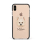 Maltipom Personalised Apple iPhone Xs Max Impact Case Black Edge on Gold Phone