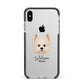 Maltipom Personalised Apple iPhone Xs Max Impact Case Black Edge on Silver Phone