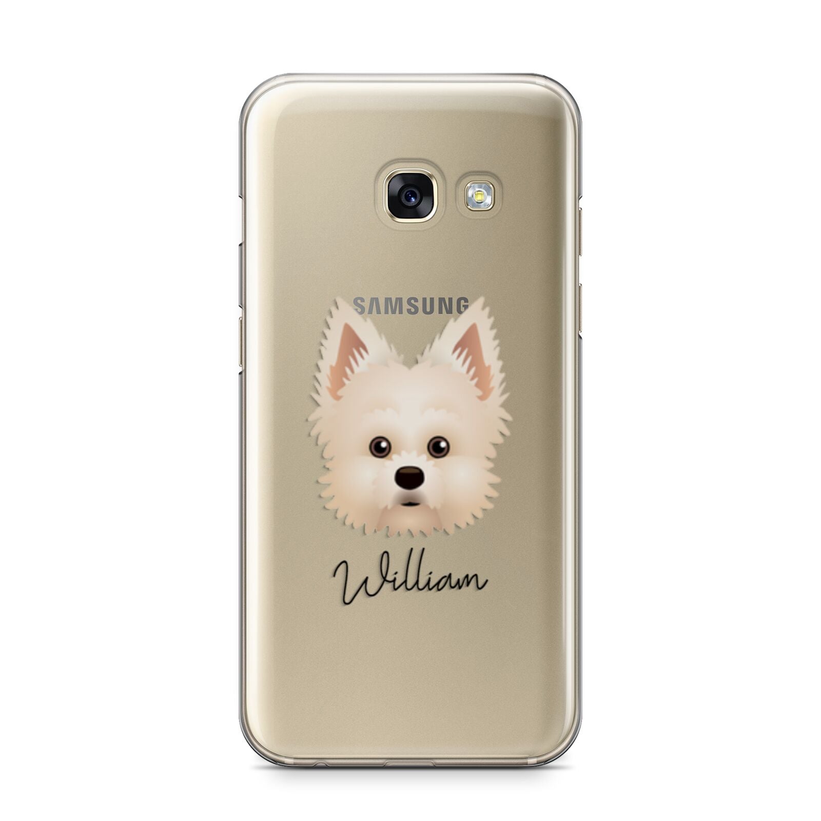 Maltipom Personalised Samsung Galaxy A3 2017 Case on gold phone