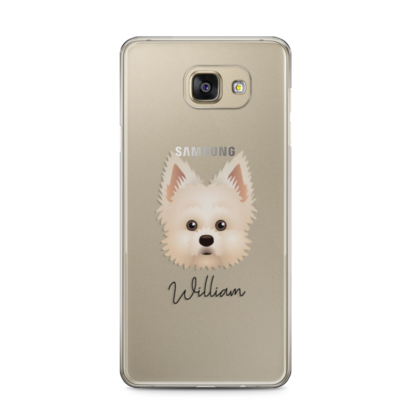 Maltipom Personalised Samsung Galaxy A5 2016 Case on gold phone