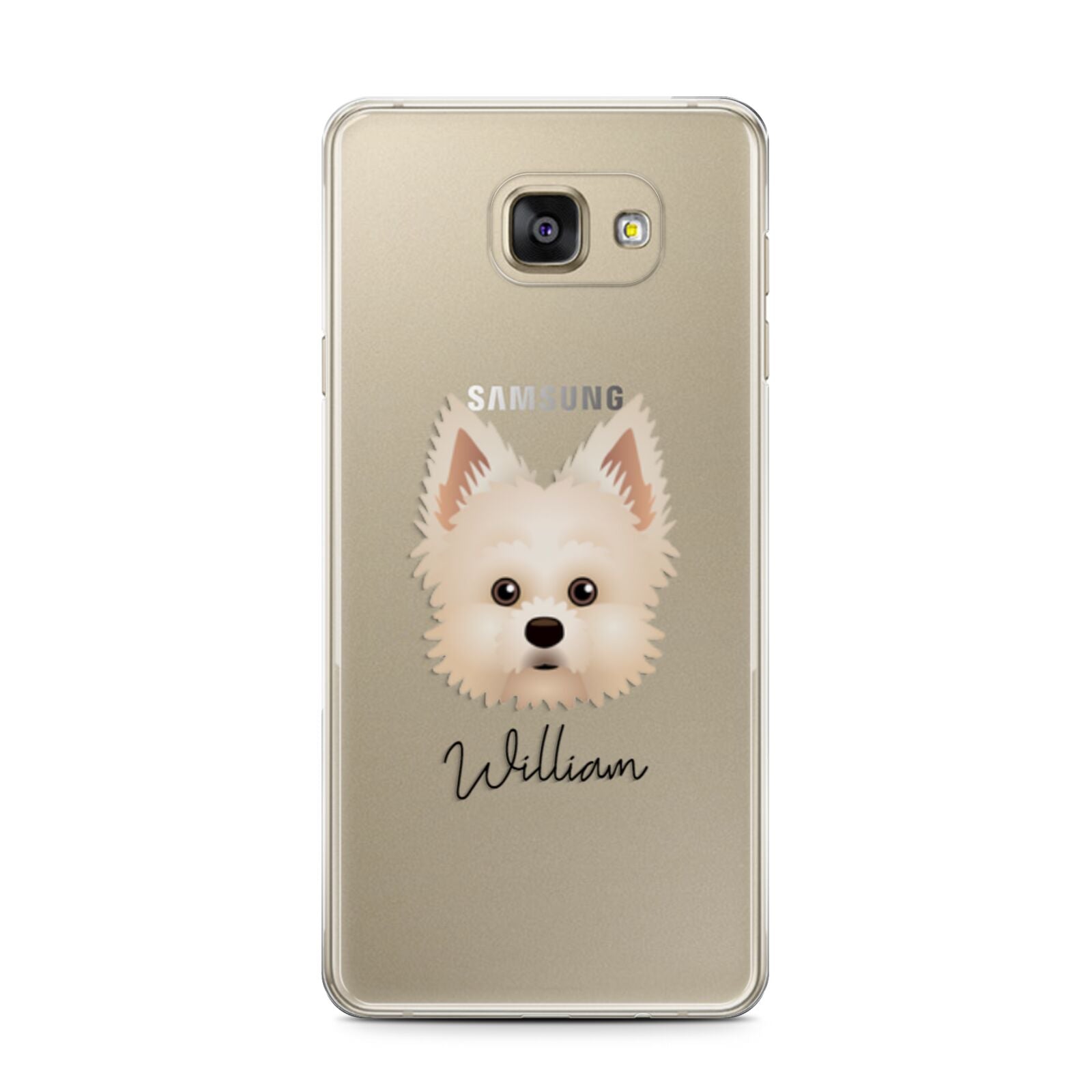 Maltipom Personalised Samsung Galaxy A7 2016 Case on gold phone