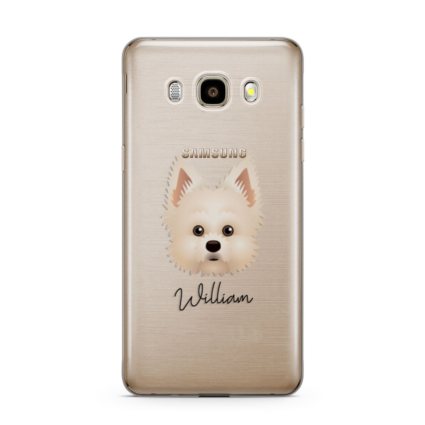 Maltipom Personalised Samsung Galaxy J7 2016 Case on gold phone