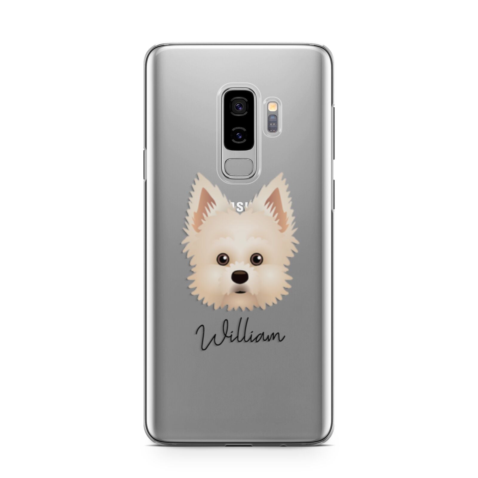 Maltipom Personalised Samsung Galaxy S9 Plus Case on Silver phone
