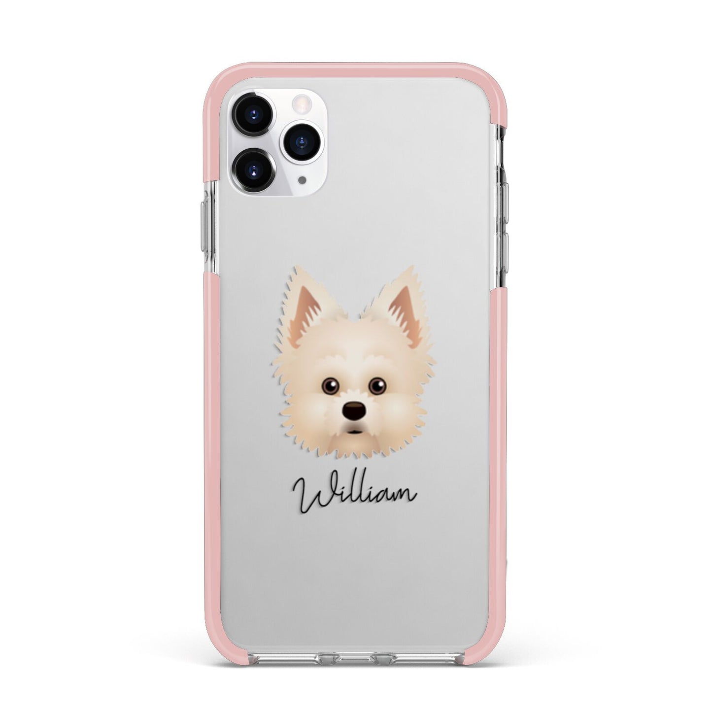 Maltipom Personalised iPhone 11 Pro Max Impact Pink Edge Case