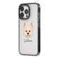 Maltipom Personalised iPhone 13 Pro Black Impact Case Side Angle on Silver phone