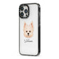 Maltipom Personalised iPhone 13 Pro Max Black Impact Case Side Angle on Silver phone
