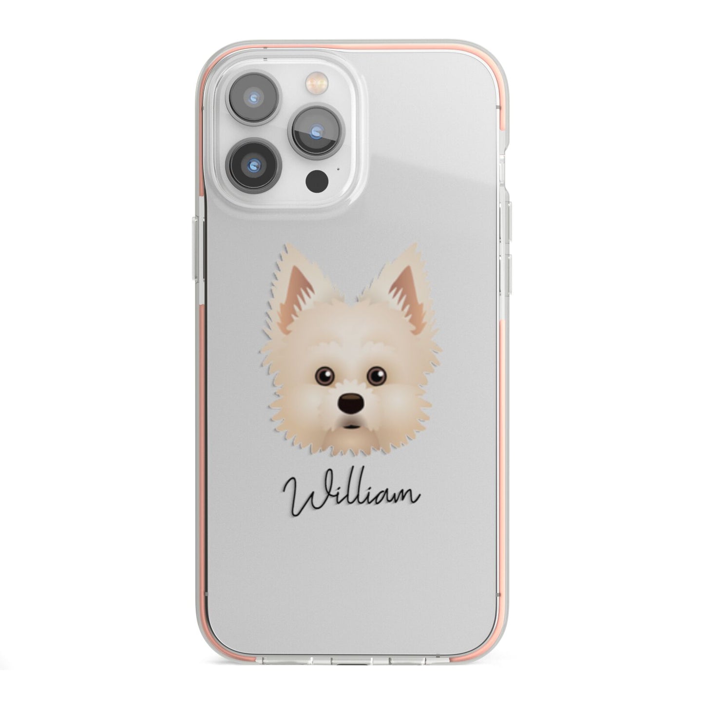 Maltipom Personalised iPhone 13 Pro Max TPU Impact Case with Pink Edges