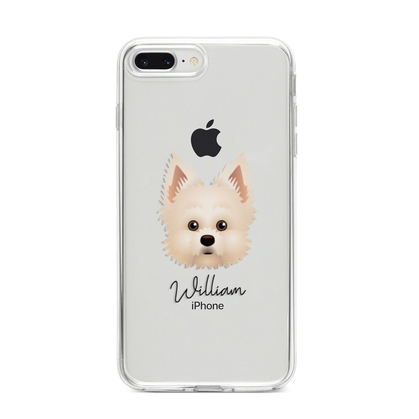 Maltipom Personalised iPhone 8 Plus Bumper Case on Silver iPhone