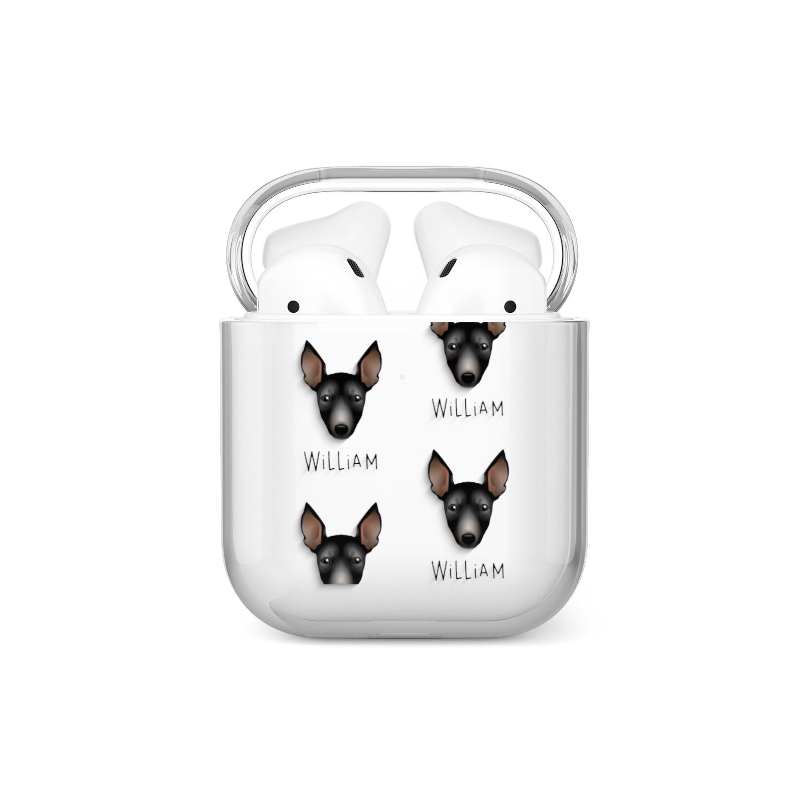 Manchester Terrier Icon with Name AirPods Case