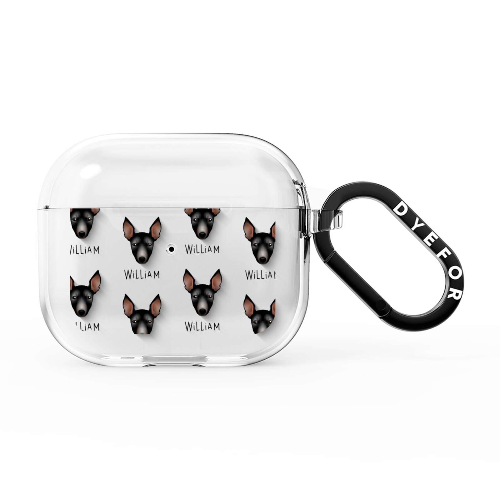 Manchester Terrier Icon with Name AirPods Clear Case 3rd Gen