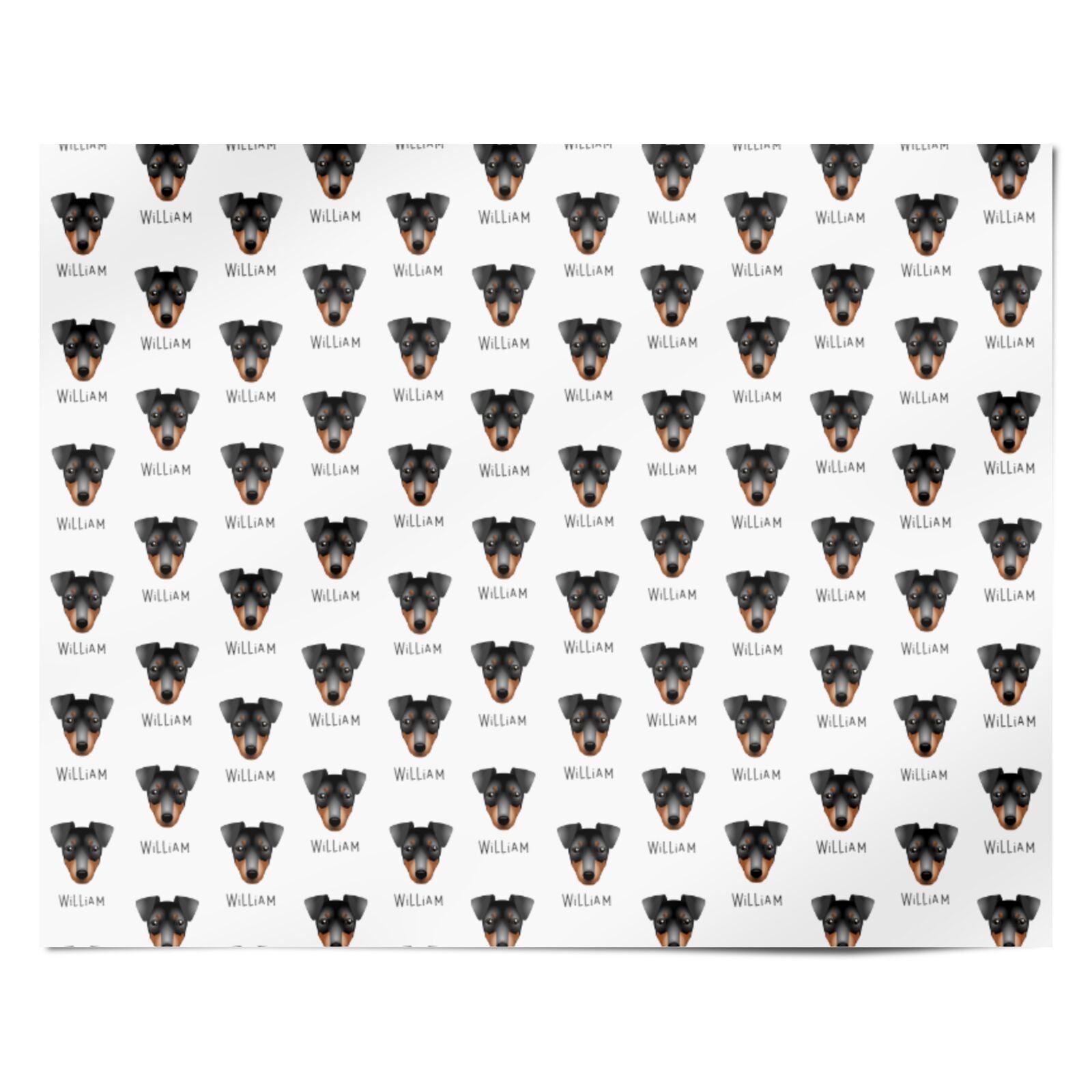 Manchester Terrier Icon with Name Personalised Wrapping Paper Alternative