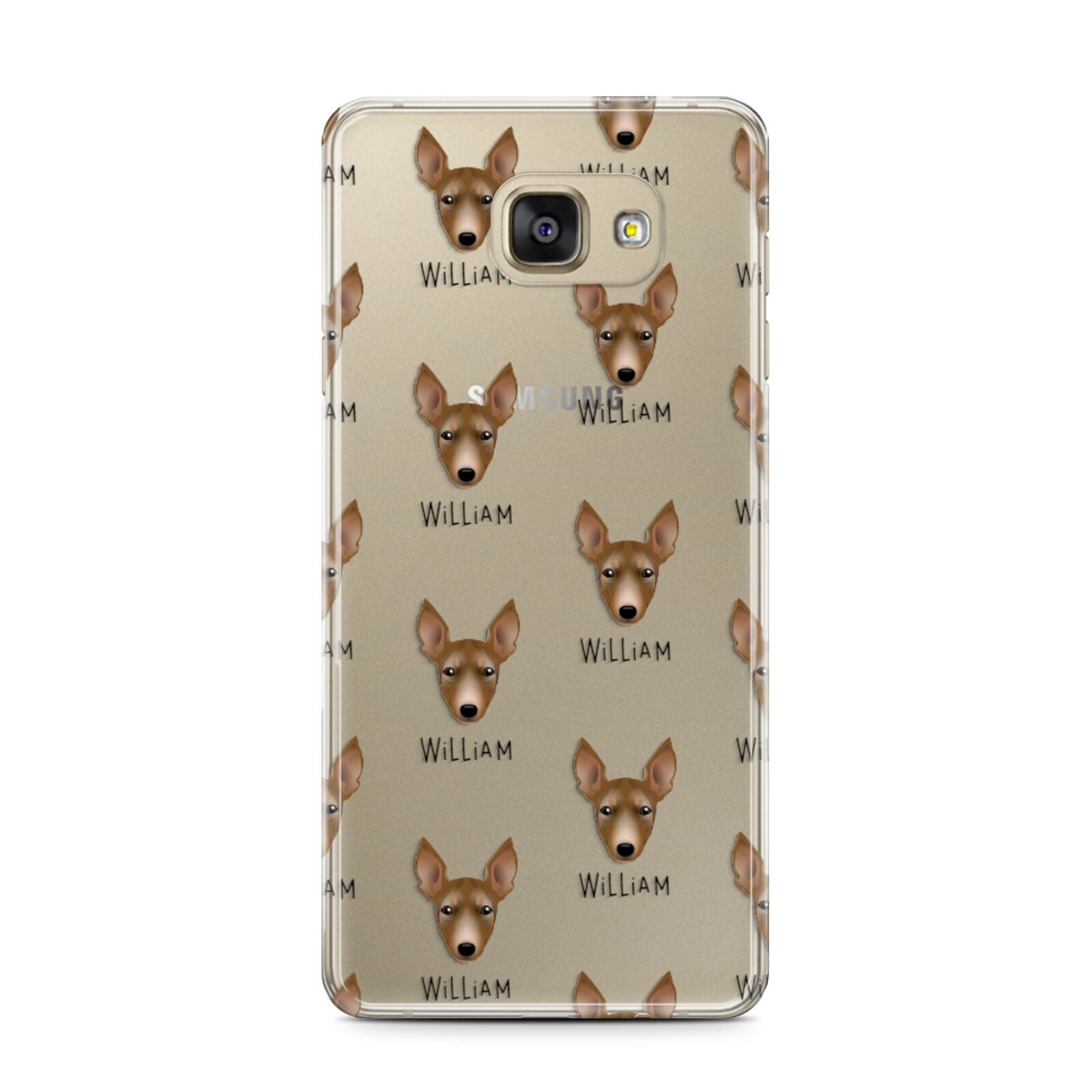Manchester Terrier Icon with Name Samsung Galaxy A7 2016 Case on gold phone