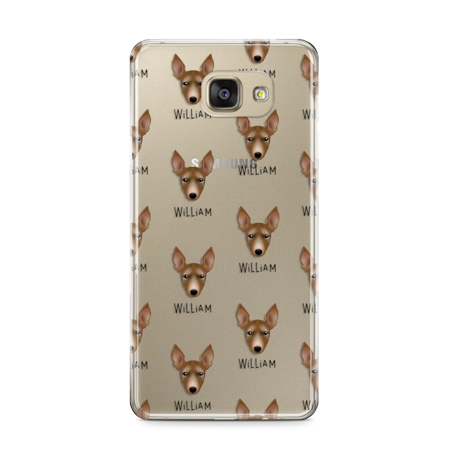 Manchester Terrier Icon with Name Samsung Galaxy A9 2016 Case on gold phone