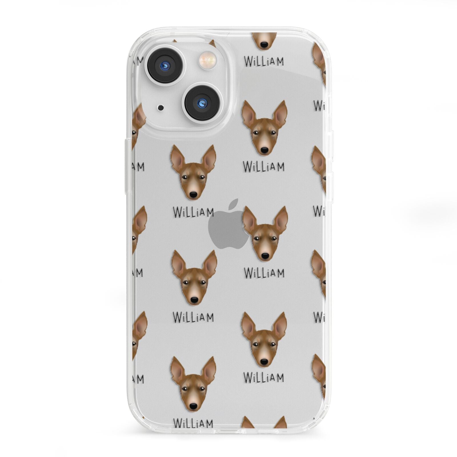 Manchester Terrier Icon with Name iPhone 13 Mini Clear Bumper Case