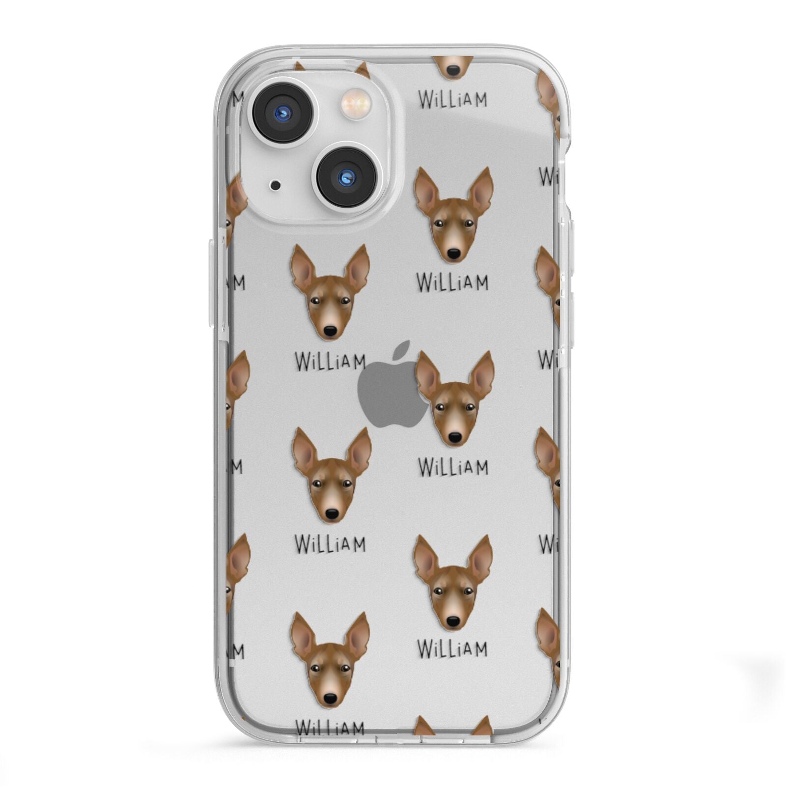 Manchester Terrier Icon with Name iPhone 13 Mini TPU Impact Case with White Edges