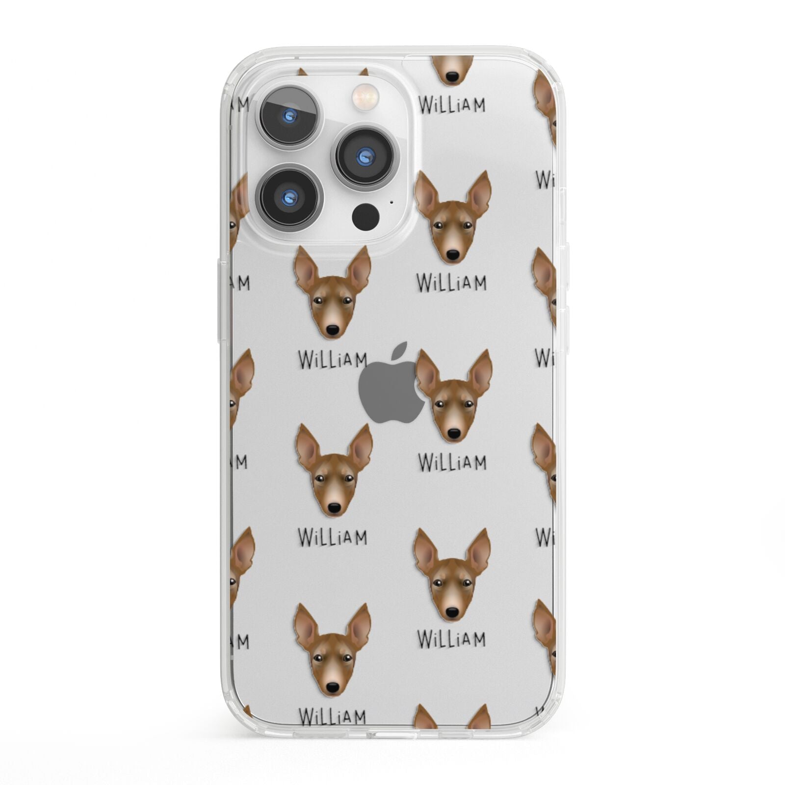 Manchester Terrier Icon with Name iPhone 13 Pro Clear Bumper Case