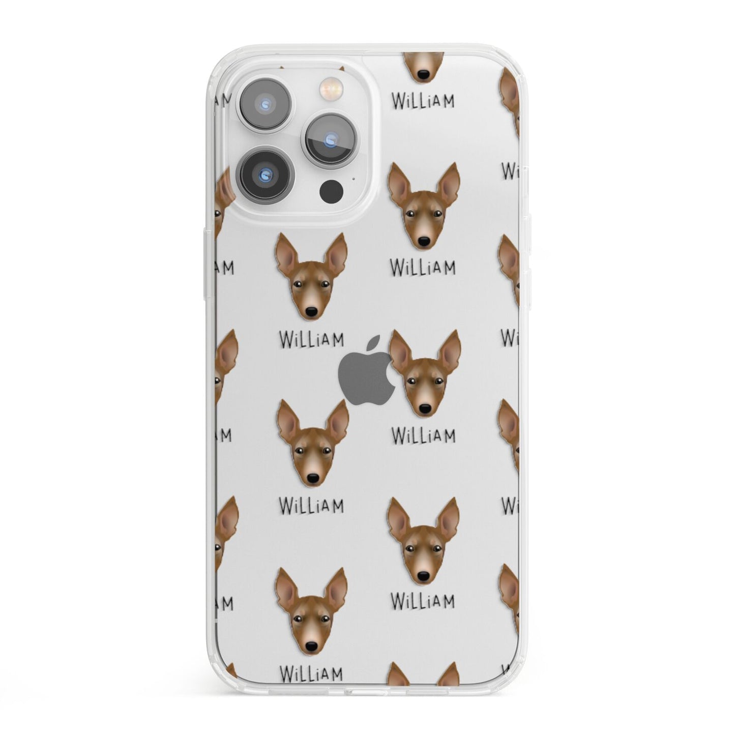 Manchester Terrier Icon with Name iPhone 13 Pro Max Clear Bumper Case
