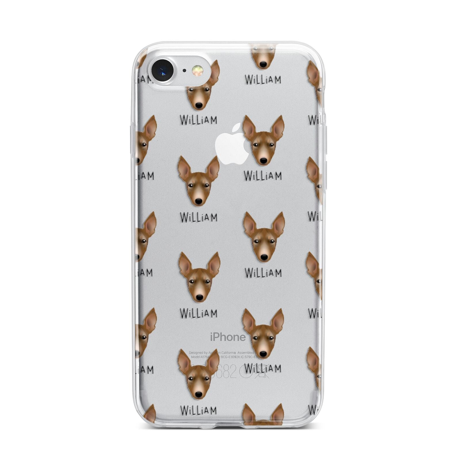 Manchester Terrier Icon with Name iPhone 7 Bumper Case on Silver iPhone