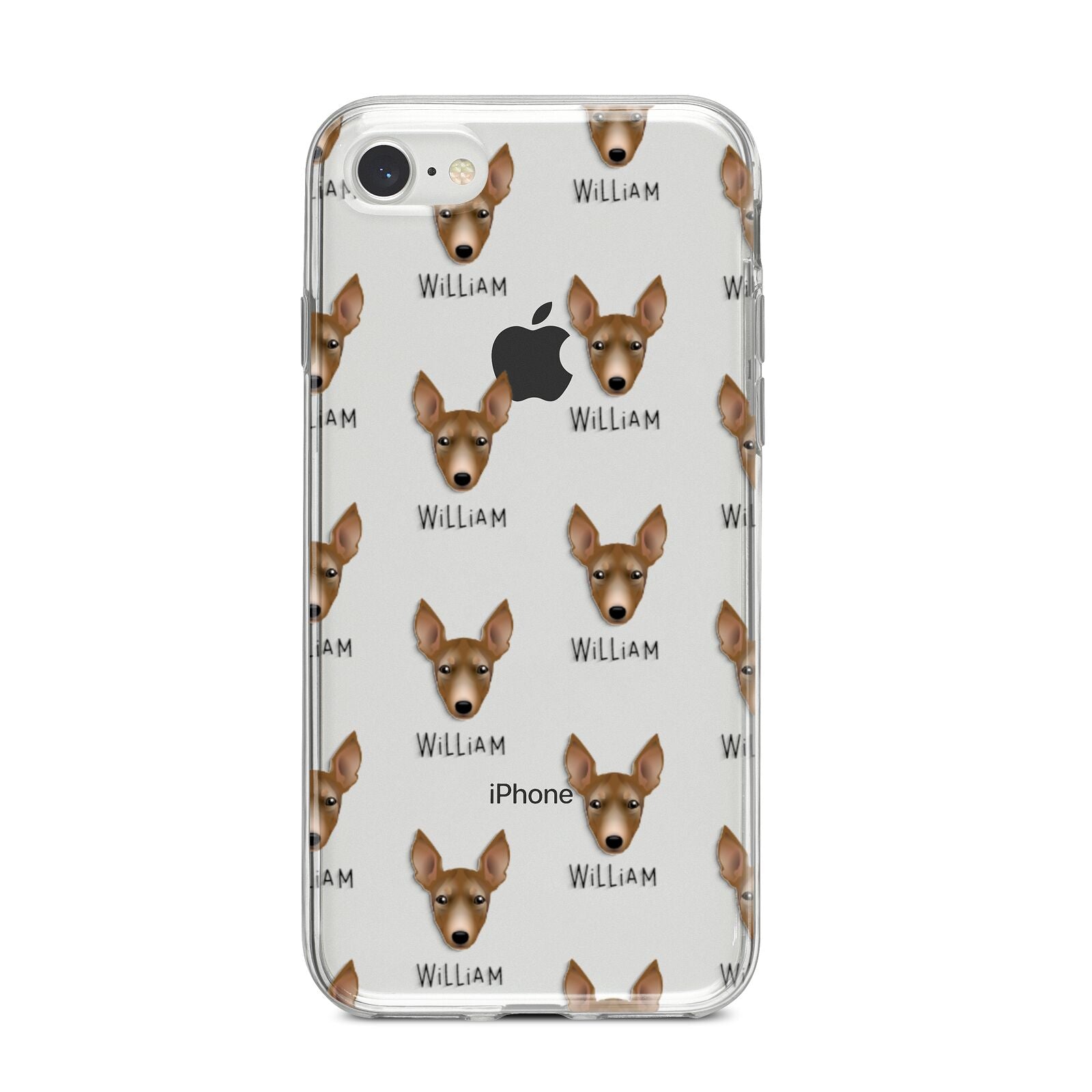 Manchester Terrier Icon with Name iPhone 8 Bumper Case on Silver iPhone