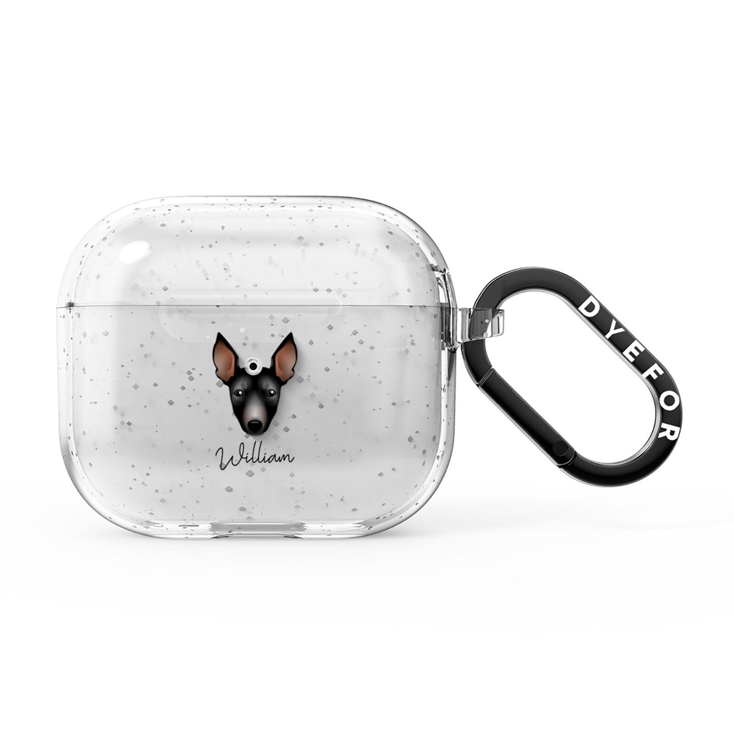 Manchester Terrier Personalised AirPods Glitter Case 3rd Gen