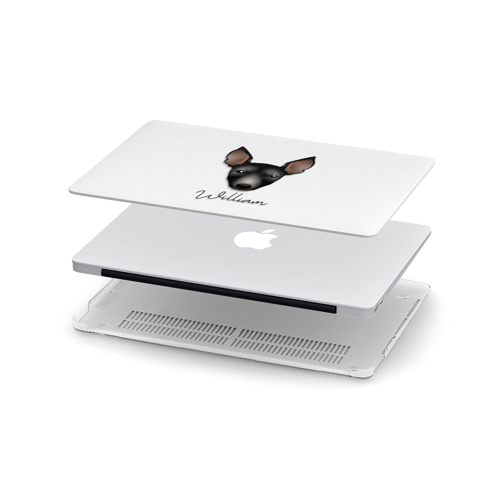 Manchester Terrier Personalised Apple MacBook Case in Detail